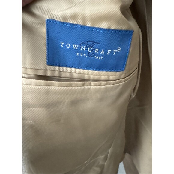 Mens Blazer 40R Tan Silk Tweed Towncraft Sport Coat Jacket Business Casual Light - Picture 11 of 13